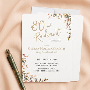 Convite Homenagem ao Aniversário de 80 Anos com Aquarela A