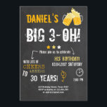 Convite Homens do 30 de aniversário do Surprise Party Chee<br><div class="desc">INA Uma maneira perfeita de convidar seus convidados para esta festa de aniversário especial! O tema "Saúde e Cerveja".</div>