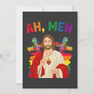 Convite Homens Engraçados LGBT Orgulho gay Jesus Cristão
