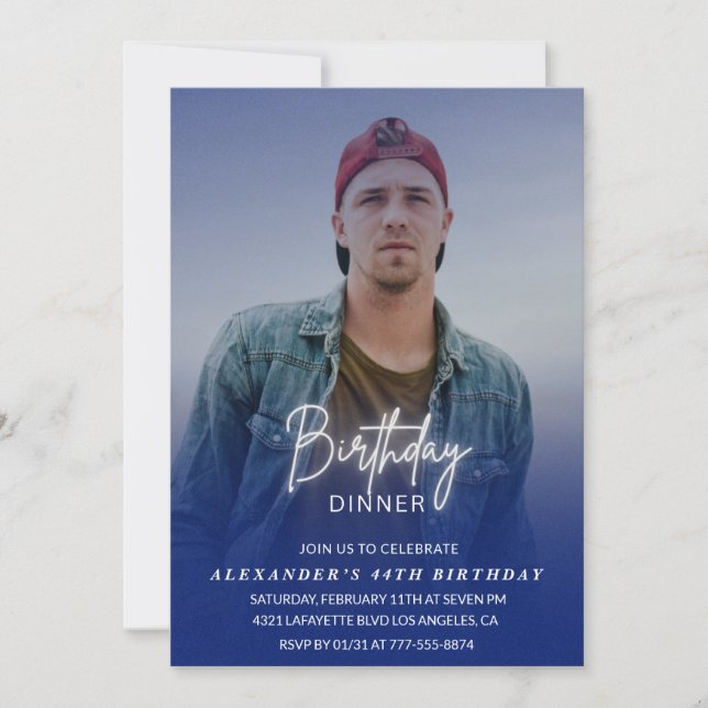 Convite Homens Jantam Marinho de fotos no 44 (Frente)