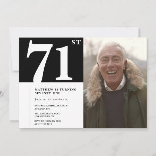Convite Homens Preto e Branco 71º aniversário