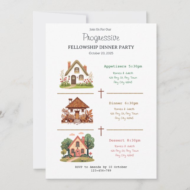Convite Homes Progressive Fellowship Dinner Invitation (Frente)