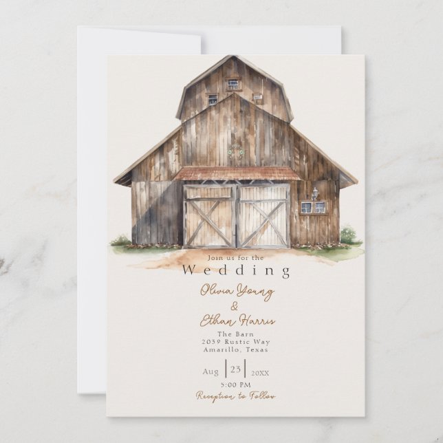 Convite HOMESPUN - Casamento Rustic Barn (Frente)