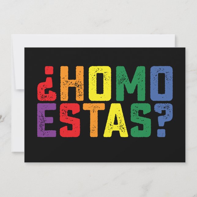Convite Homo Está Espanhol, Funny Orgulho gay LGBTQ (Frente)