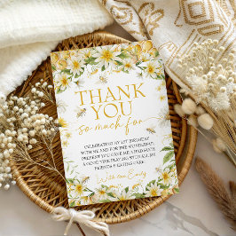 Convite Honey Bee 1st Birthday Thank You Card