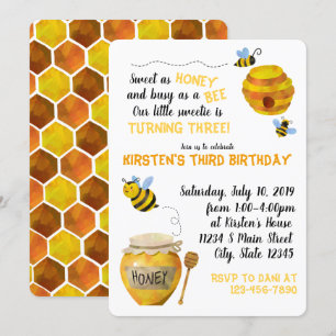 Convite Honey Bee Birthday