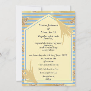Convite Honey Bee Faux Glitter Wedding