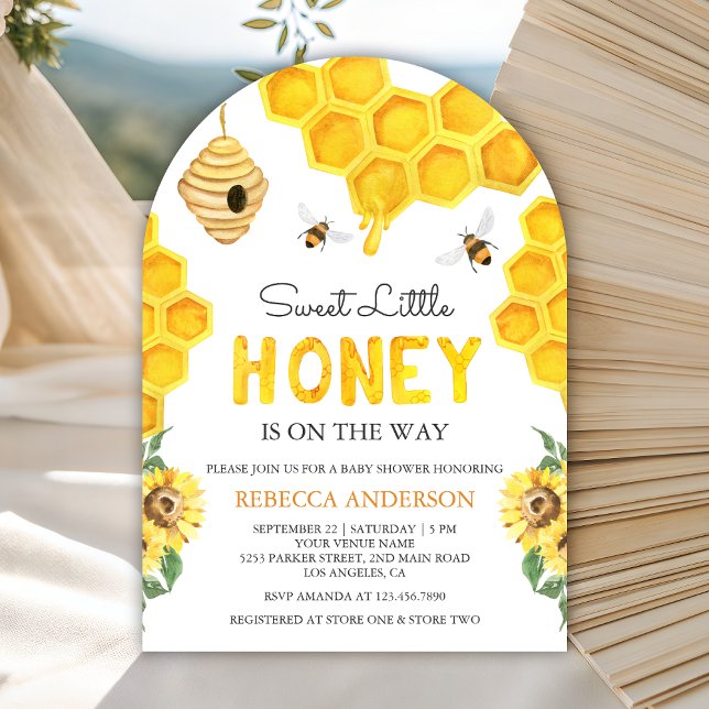 Convite Honeycomb Beehive Sweet Honey Bee Baby Shower (Criador carregado)