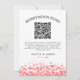 Convite Honeymoon Fund QR Code Sign, Wedding Honeymoon