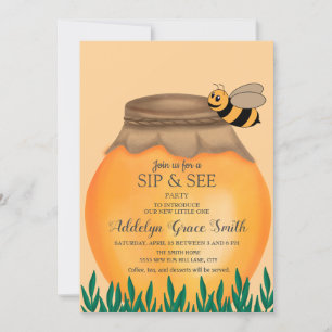 Convite Honeypot e Abelha Bebem Chá de Bebê