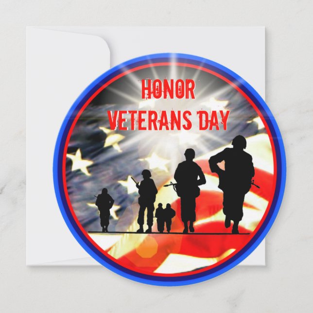 Convite Honor Veterans Day 5.25 x 5.25 Invitation Circle (Frente)