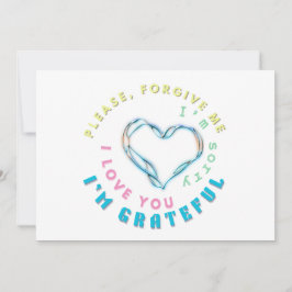 Convite Ho'oponopono Healing Mantra - Azul Claro Espiritua