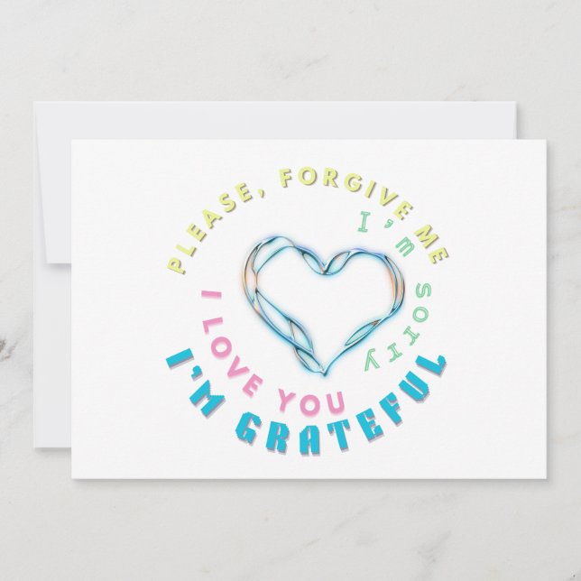 Convite Ho'oponopono Healing Mantra - Azul Claro Espiritua (Frente)