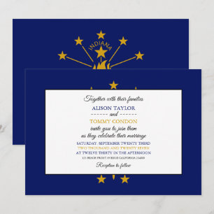 Convite Hoosier Flag, Flag of Indiana Wedding