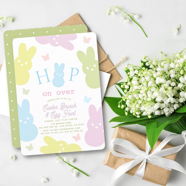 Convite Hop on Over Bunny & Butterfly Easter Brunch (Criador carregado)
