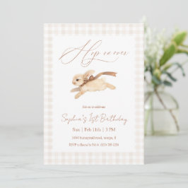 Convite Hop on Over Running Bunny Birthday