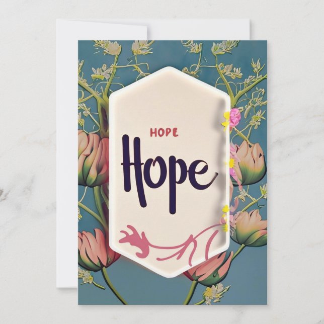 Convite Hope Blooms - Elegant Floral Typography  (Frente)