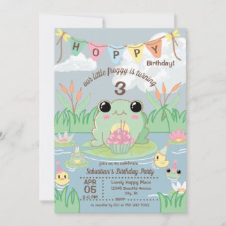 Convite Hoppy Birthday Kids Party Invitation