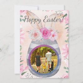 Convite Hoppy Easter photo in grey egg