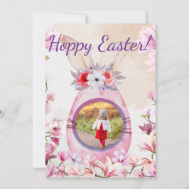 Convite Hoppy Easter pink egg photo