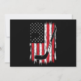 Convite Hóquei Bandeira Americana Esportes Retro Vintage