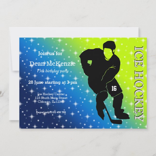 Convite Hóquei no gelo (Frente)