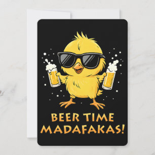 Convite Hora da Cerveja Madafakas Meme Divertido Pato Gans