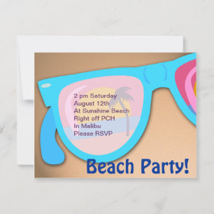 Convite Hora da Festa Beachy Shades Beach