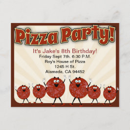 Convite Hora da festa da pizza