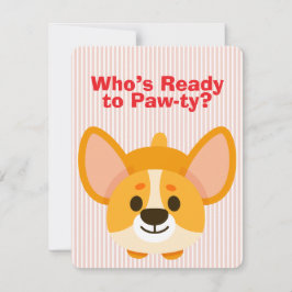 Convite Hora da Festa de Aniversário do Corgi