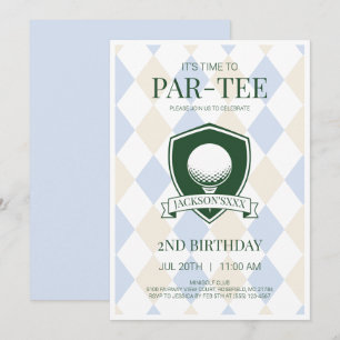 Convite Hora da Par-Tee Blue Boys Golfe 2º Festa de Aniver