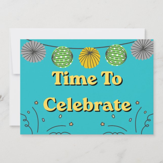 Convite Hora de celebrar qualquer ocasião (Frente)