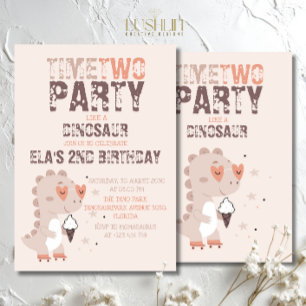 Convite Hora de Festejar como um aniversário pré-histórico