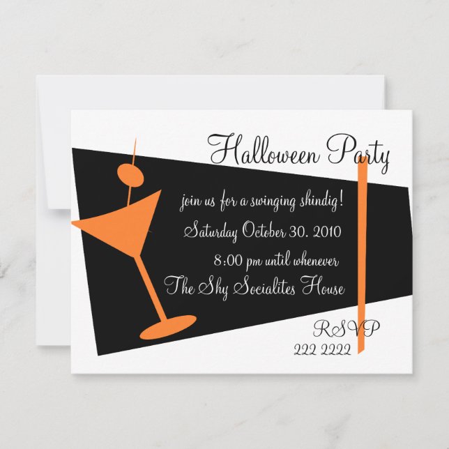 Convite Hora de Hallween Martini (Frente)