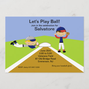 Convite Hora De Jogar Bola!Convite de aniversário de beis