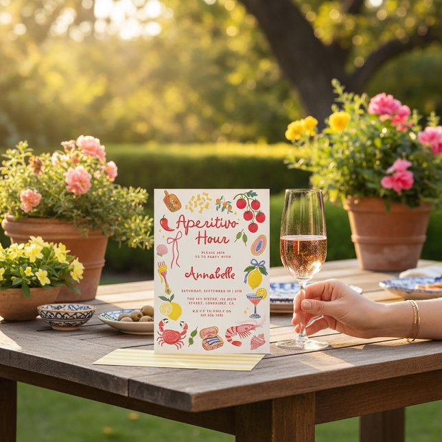 Convite Hora do Aperitivo Spritz Feliz Aniversário (Criador carregado)