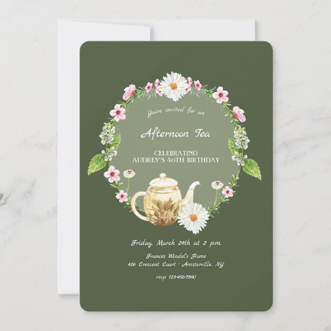 Convite Hora do chá (Frente)