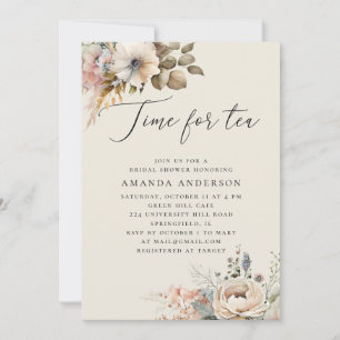 Convite Hora do chá. Chá de panela floral Elegante boho