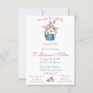 Convite Hora do Chá com a futura mãe!  Chá