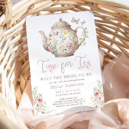 Convite Hora do Chá de panela de Borboleta de Tea Wildflow