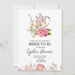 Convite Hora do chá de panela Tea Party para Chá com a Noi