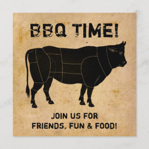 Convite Hora do CHURRASCO! (fundo de papel em apuros)