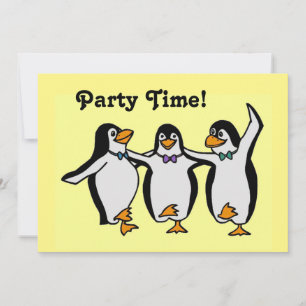 Convite Hora do Festa dos Pinguins Dançantes!