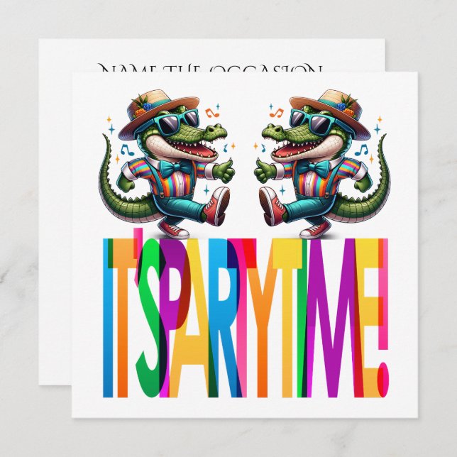 Convite Hora do Gator Party (Frente/Verso)