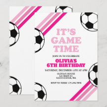 Hora do Jogo de Futebol Faixa Rosa Aniversário