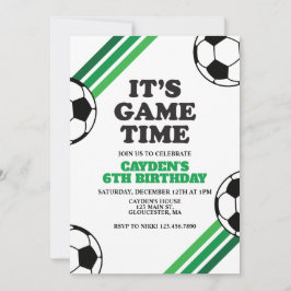 Convite Hora do Jogo do Futebol - Greve Verde - Aniversári