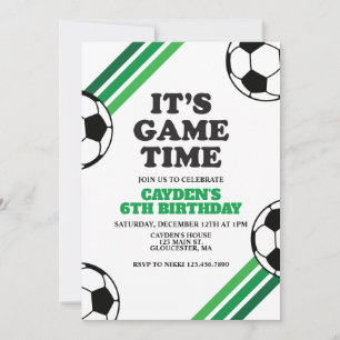 Convite Hora do Jogo do Futebol - Greve Verde - Aniversári