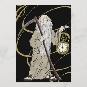 Convite Hora do Pai da Véspera de ano novo e seu Relógio