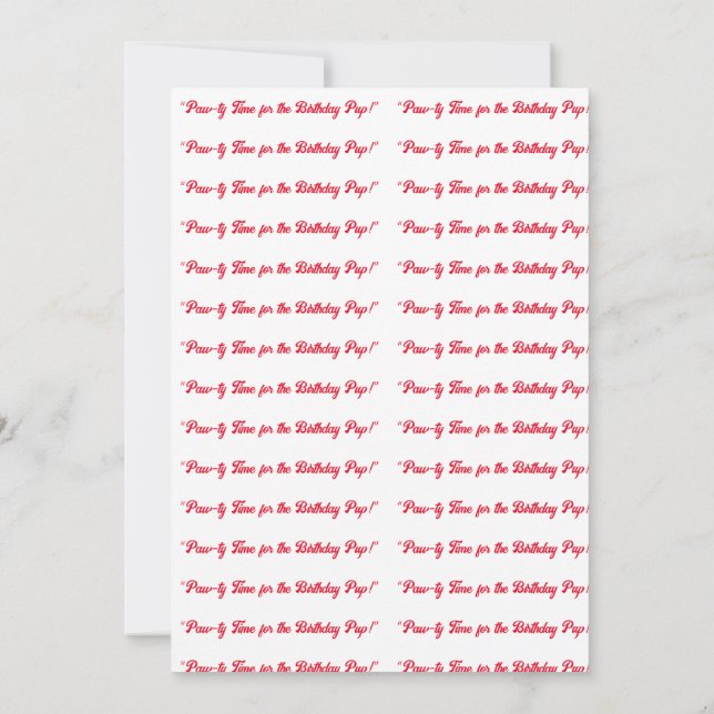 Convite "Hora do Pau para o Pup de aniversário!" (Verso)