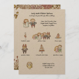 Convite Horário de Casamento Convide Rustic Handatraído Kr